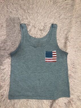 Gray American Flag Tank Top 🇺🇸 Size Small